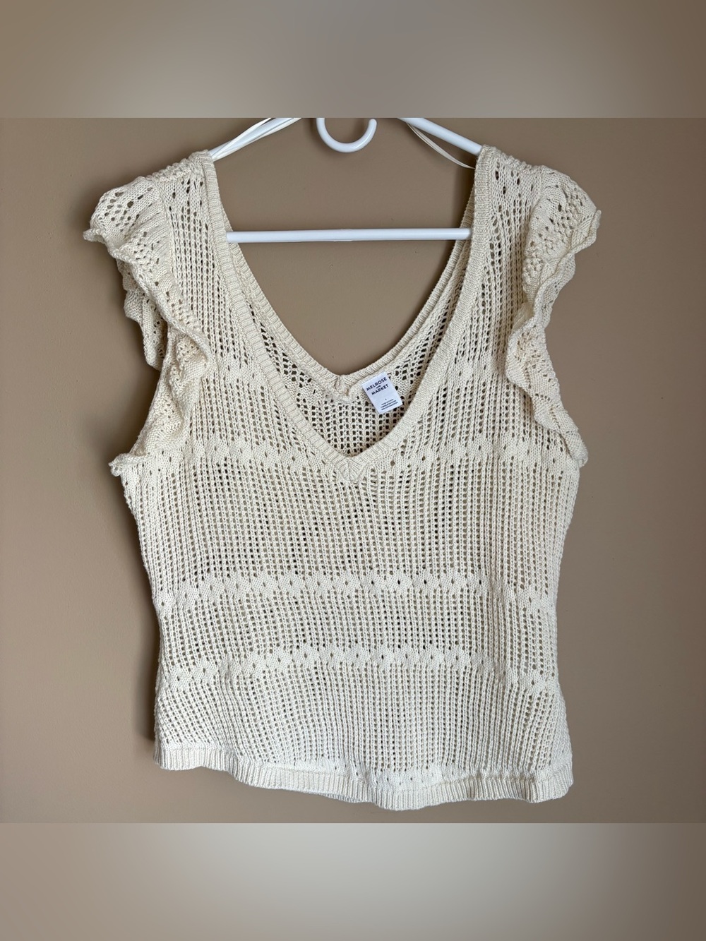 Melrose and Market Crochet Knit Sweater Tank Top